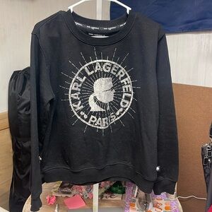 KARL LAGERFELD Black Karl Sweatshirt Top